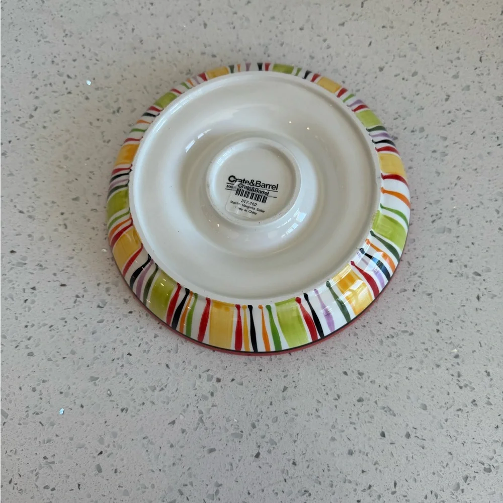 Crate & Barrel Mambo Margarita Salter or Chips and Salsa Serving Bowl